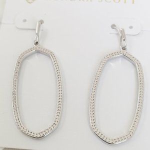 Kendra Scott Elle Silver open Frame Earrings New